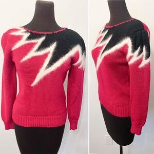 Retro 80s Sweater with Abstract Small P